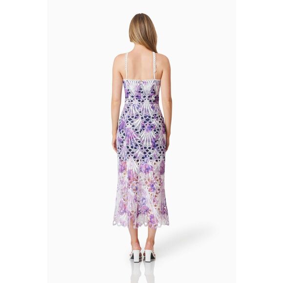 Elliatt Kaitlyn Floral Lace Maxi Dress- Multi Purple Wedding Guest size S NWT - Picture 4 of 8
